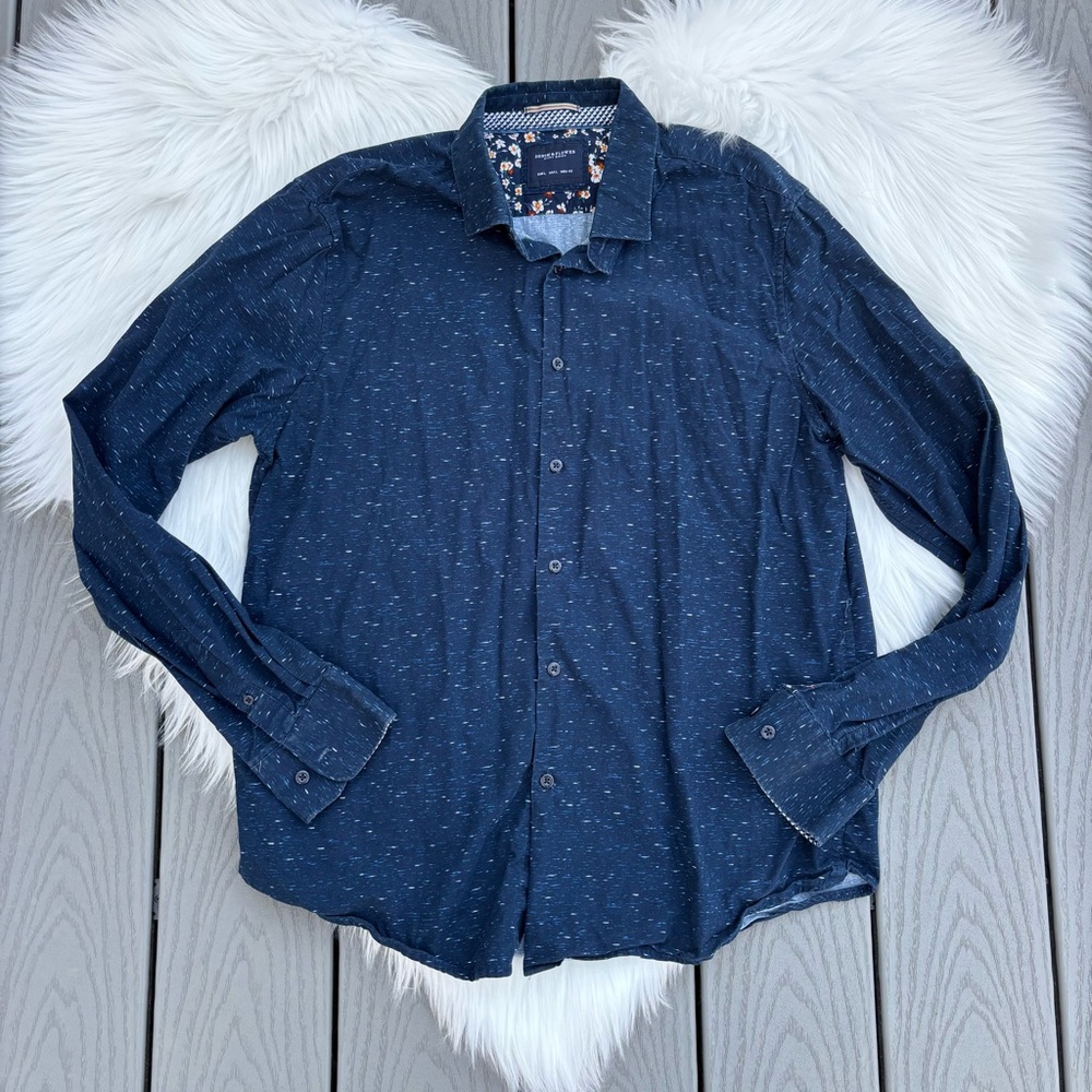 Navy Blue Men's Button Down Shirt